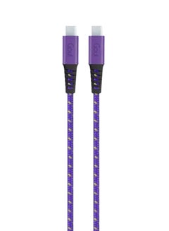Buy Type C To Type C Charging Cable Purple/Yellow in Saudi Arabia