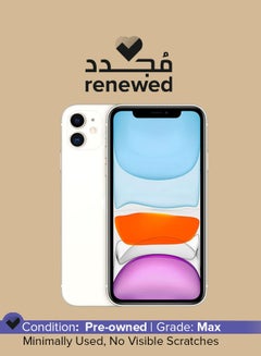 Buy Renewed - iPhone 11 White 64GB 4G LTE (2020 - Slim Packing) - International Specs in UAE
