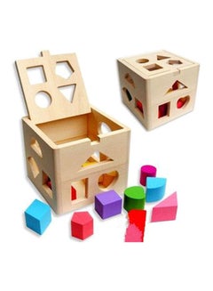 Buy Wooden Blocks Shape Sorter Set Sturdy, Durable and Colorful, Assorted in Saudi Arabia