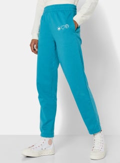 Buy Eco-Friendly Logo Loungewear Sweatpants Blue in UAE