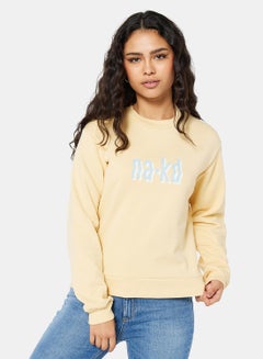 Buy Graphic Printed Sweatshirt Yellow in UAE