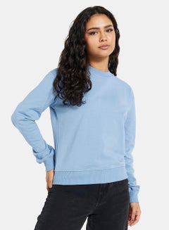 Buy Long Sleeve Sweatshirt Faded Denim in UAE