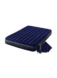 Buy Dura Beam Classic Downy Airbed With Hand Pump Queen Size PVC Blue/Grey in Egypt