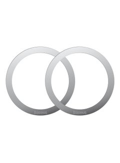 Buy 2 Pieces Halo Series Magnetic Metal Ring Ultra Thin Compatible with MagSafe, Qi-Enabled Devices Compatible for iPhone 14/14 Pro/13/13 Pro/13 Mini/13 Pro Max/12 and Andriod Wireless Charging Devices Silver in UAE