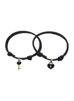 Buy 2-Piece Key And Lock Charm Bracelet in UAE