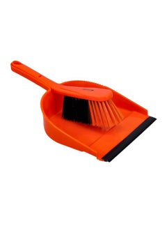 Buy Dust Pan And Brush Set Orange in UAE