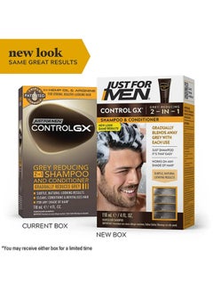 Buy Control GX 2 in 1 Shampoo and Conditioner, Gradually Colors Hair, 4 Ounce Grey Reducing 118ml in UAE