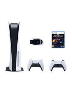 Buy PlayStation 5 Console (Disc Version) And Spiderman Game Bundle With 2 DualSense Controllers And HD Camera in UAE