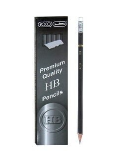 اشتري طقم أقلام رصاص بدرجة HB بممحاة وبجودة عالية، من 12 قلم أسود في السعودية
