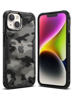 Buy Fusion -X Design Case Clear Hard Back Heavy Duty Shockproof Advanced Protective TPU Bumper Phone Coverfor iPhone 14 Camo Black in Egypt