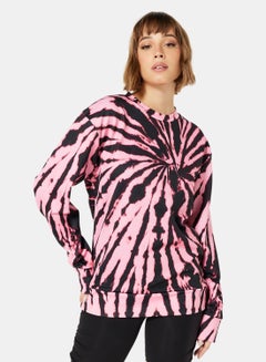 Buy Tie Dye Oversized Sweatshirt Pink in Saudi Arabia