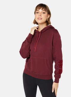 Buy Basic Logo Hoodie Maroon in UAE