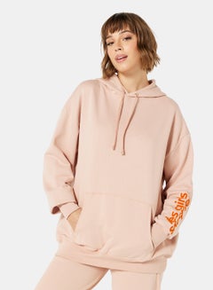 Buy Basic Logo Oversized Hoodie Pink in Saudi Arabia