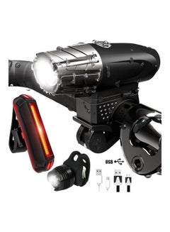 Buy Bike Lights, USB Rechargeable Bike Lights Set, Cycle Lights with 4 Modes, IP65 Waterproof Bicycle Lights, 1 Headlight and 2 Taillights, Easy to Fit 11.2 x 8 x 5.8cm in UAE