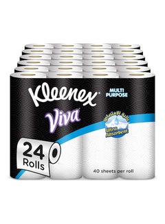 Buy Multi Purpose Kitchen Towel 2 Ply 4 Rolls Pack of 6 White in UAE