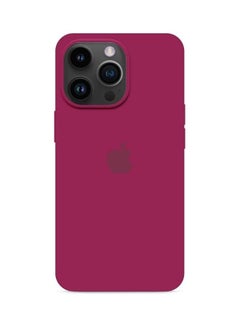 Buy Apple iPhone 14 Pro Max Case Silicone Cover Liquid Gel Soft Ultra Slim Shockproof Back Cover Full Body Protection 6.7 Inch Maroon in Saudi Arabia