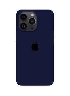 اشتري Apple iPhone 14 Pro Case Silicone Cover Liquid Gel Soft Ultra Slim Shockproof Back Cover Full Body Protection 6.1 Inch Midnight Blue في السعودية