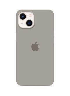 Buy Apple iPhone 14 Plus Case Silicone Cover Liquid Gel Soft Ultra Slim Shockproof Back Cover Full Body Protection 6.7 Inch Grey in Saudi Arabia