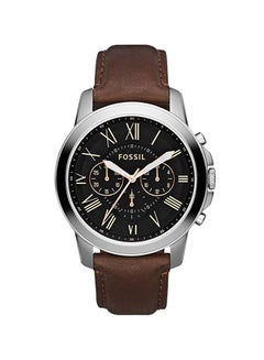 Buy Men's Water Resistant Leather Chronograph Watch FS4813IE - 44 mm - Brown in UAE