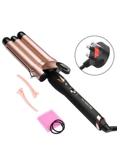 Buy 3-Barrel Electric Iron Hair Curler,25mm Gold/Black 350mm in Saudi Arabia