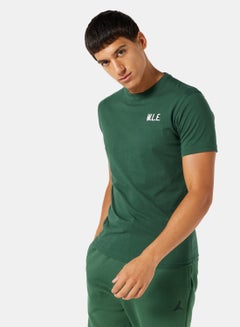 Buy Eco-Friendly Logo Essential Crew T-Shirt Dark Green in UAE