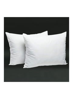 Buy Duos Pillow 2 Pieces Hypoallergenic Side And Back Sleeping Pillows For Neck And Shoulder Support Polyester White 50x75cm in UAE