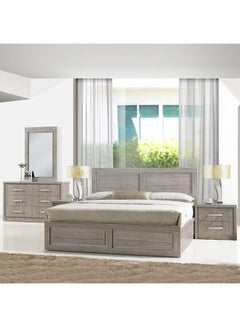 Buy Torino King Bedroom Set Beige/Grey 191x206.5x99.5cm in UAE