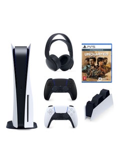 Buy PlayStation 5 Console (Disc Version) With Controller And DualSense Wireless Controller And 3D Wireless Gaming Headset With DualSense Charging Station And Uncharted Legacy Of Thieves Collection in UAE