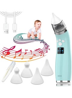 Buy Baby Nasal Aspirator, Electric Nose Suction with 4 Silicone Nose Tips for Infants with 3 Levels of Suction And Music Soothing Function Rechargeable Portable For Newborns And Toddlers in UAE
