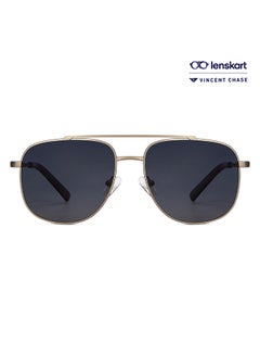 Buy Vintage Full Rim Square Frame Polarized & UV Protected Sunglasses VC S12934 - 55mm - Gold in UAE