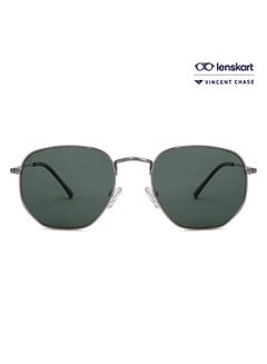 اشتري Vintage Full Rim Geometric Frame Polarized & UV Protected Sunglasses VC S12917 - 55mm - Grey في الامارات