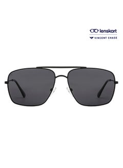 Buy Vintage Full Rim Square Frame Polarized & UV Protected Sunglasses VC S13716 - 60mm - Black in UAE