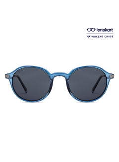 اشتري Havana Full Rim Polarized & UV Protected Round Sunglasses VC S14481 - Lens Size: 51mm - Blue في الامارات