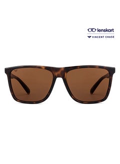 Buy Athleisure Wayfarer Frame Polarized & UV Protected Sunglasses VC S14525 - Lens Size: 59mm - Brown in UAE