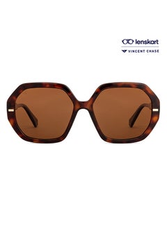 Buy Havana By Lenskart Full Rim Hexagon Polarized & UV Protected Sunglasses For Men & Women - VC S14676 in UAE