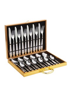 Buy 24-Piece Cutlery Set Silver/Gold in Saudi Arabia