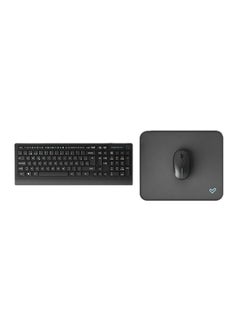 Buy Office Wireless Set 3 Silent (RF QWERTY wireless keyboard, optical mouse, Flat Keys and silent switches, USB, Liquid resistant) Black in UAE
