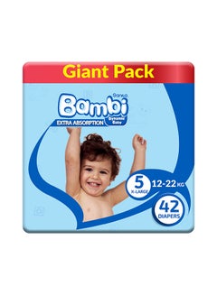 Buy Baby Diapers Giant Pack Size 5, X-Large, 12-22 KG, 42 Count in Saudi Arabia