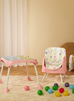 اشتري 4 In 1 Eat And Grow Convertible Baby High Chair With Detachable Table For Writing Portable And Space Saving For Babies And Toddlers 6M+ Pink في السعودية