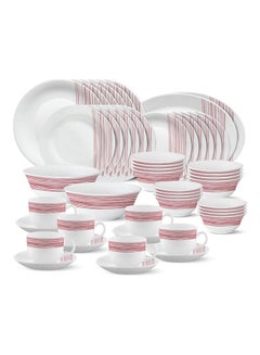 Buy Larah Plano Opal 50 Piece Dinner Set Spring Fall Red in UAE