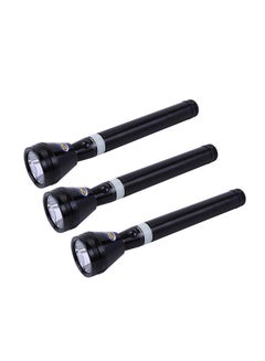 Buy 3-Piece Rechargeable LED Flashlight Black/White 265mm in Saudi Arabia