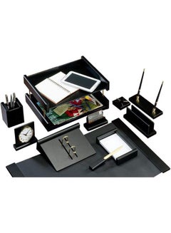 Buy 11-Piece Holder Desk Set Black in UAE