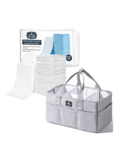 Buy Diaper Caddy With Changing Mats 100 Count- Grey in UAE