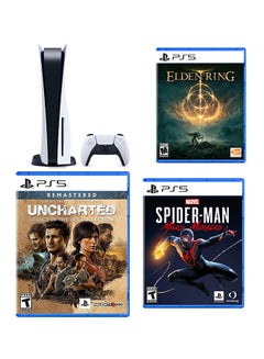 Buy Playstation 5 (Cd Version) + Elden Ring Ps5 + Uncharted Legacy Of Thieves Collection Ps5 + Marvel'S Spider-Man Miles Morales Ps5 in UAE