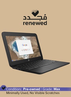 اشتري مُجدد - لابتوب كروم بوك G5 EE بشاشة مقاس 11.6 بوصة ومعالج إنتل سيليرون / الجيل الخامس / ذاكرة رام 4 جيجابايت / محرك أقراص SSD بسعة 16 جيجابايت / نظام تشغيل Chrome OS اللغة الإنجليزية أسود في الامارات