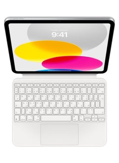 Buy Magic Keyboard Folio for iPad (10th generation) - Arabic/English white in Saudi Arabia