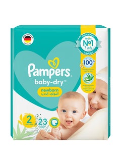 اشتري Baby-Dry Newborn Taped Diapers with Aloe Vera Lotion, Leakage Protection, Size 2, 3-8kg, Carry Pack, 23 Count في الامارات