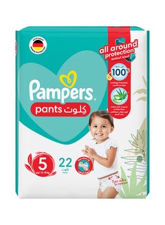 Buy Baby-Dry Pants With Aloe Vera Lotion, Stretchy Sides, And Leakage Protection, Size 5, 12-18 Kg,22 Pants in UAE