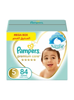 Buy Premium Care Taped Baby Diapers, Size 5, 11-16kg,  Softest Absorption for Ultimate Skin Protection, 84 Count in UAE