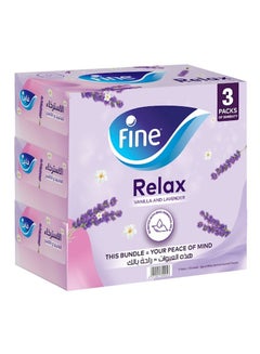 Buy Relax Vanilla Lavender Facial Tissues Pack of 3 White in UAE